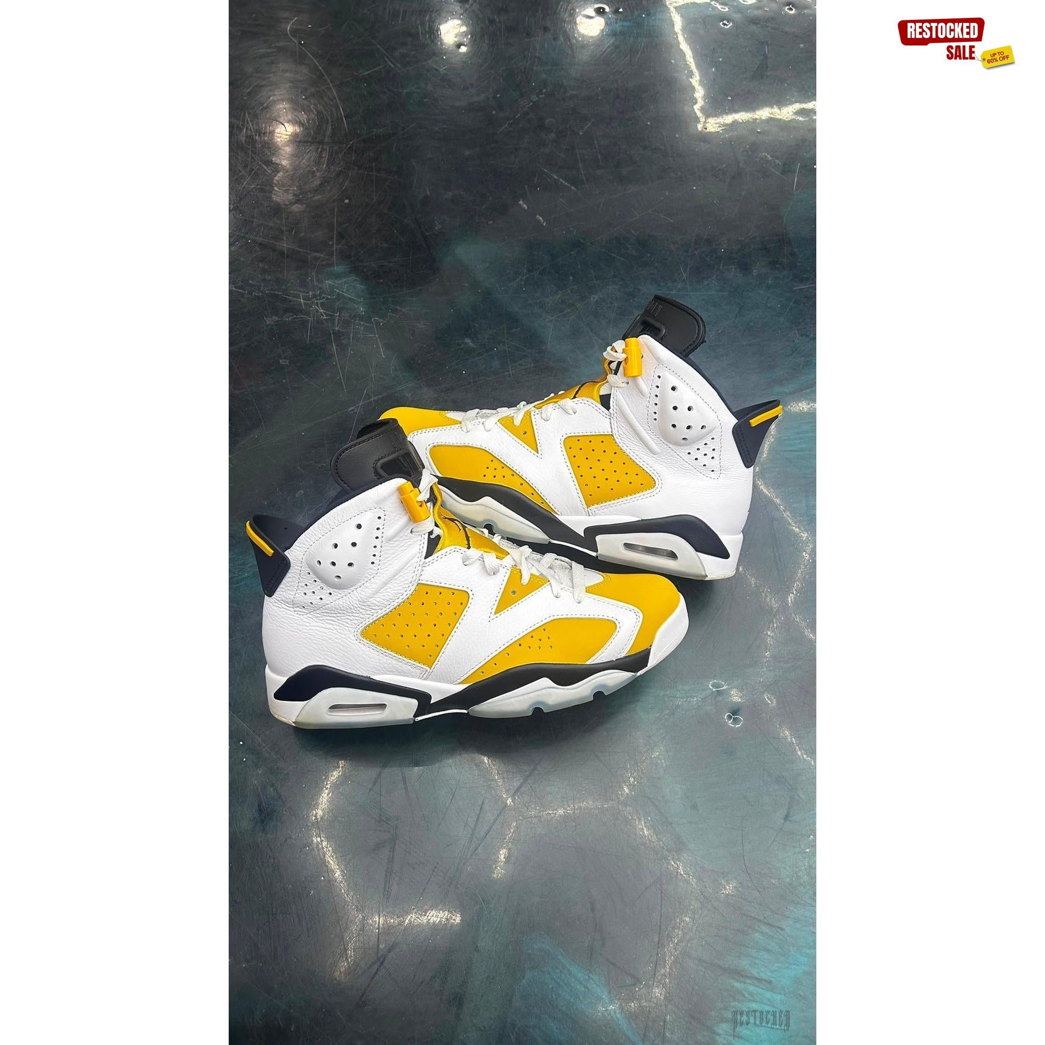 JORDAN 6 RETRO YELLOW OCHRE PRE OWNED SIZE 10 NO BOX