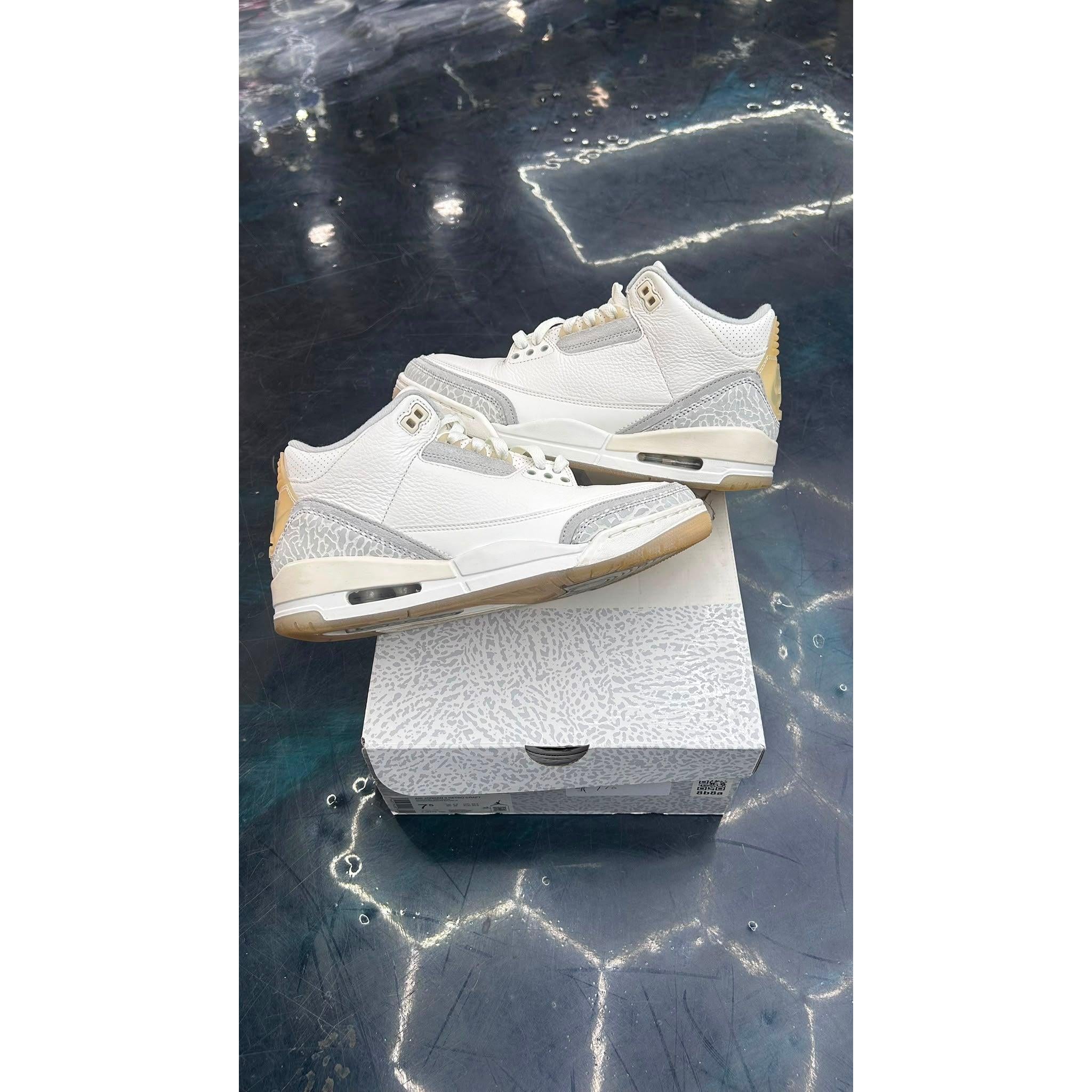 JORDAN 3 RETRO CRAFT IVORY PRE OWNED SIZE 7.5