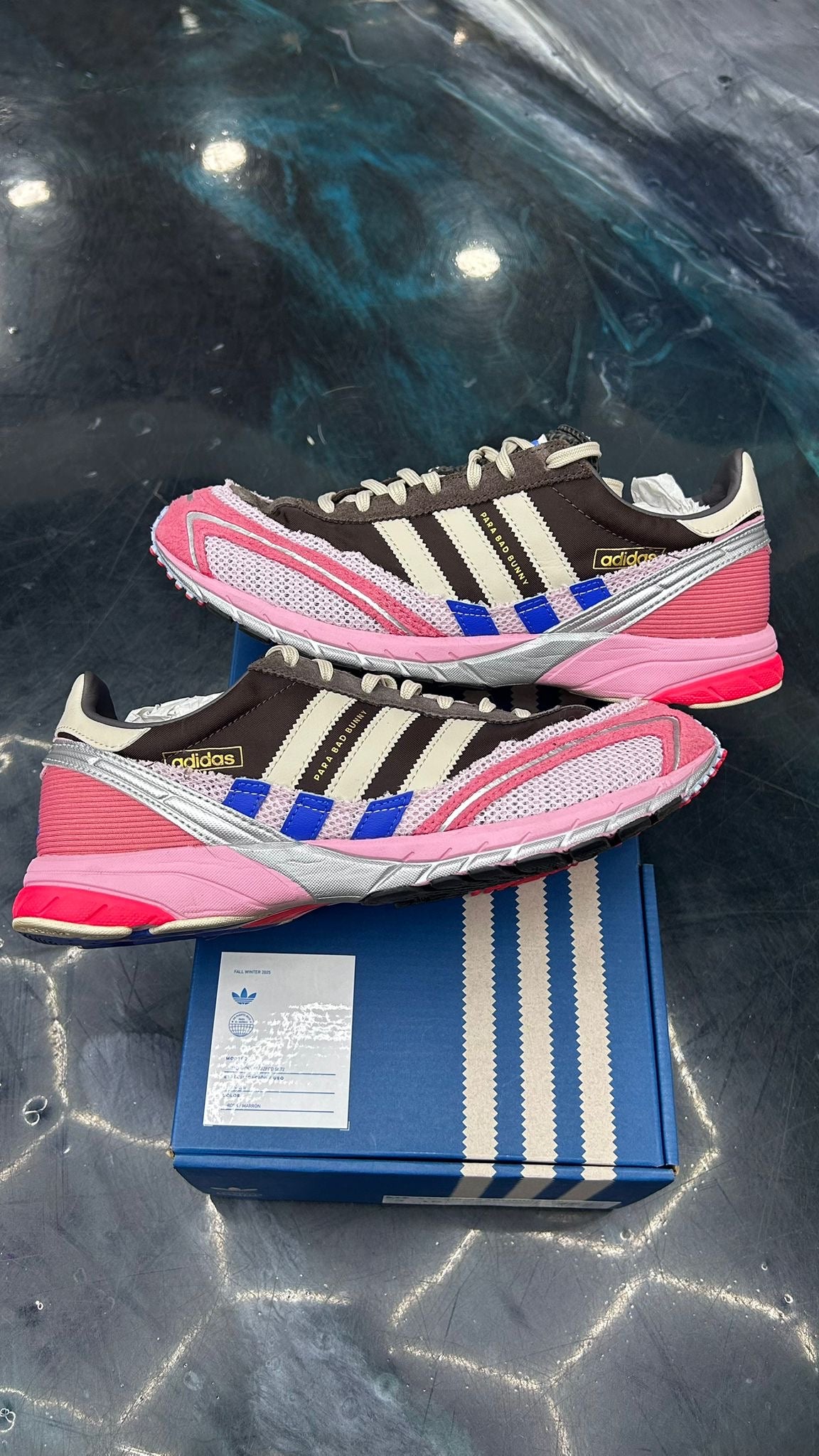 ADIDAS ADIZERO BAD BUNNY BROWN CLEAR PINK PRE OWNED SIZE 9