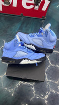 JORDAN 5 RETRO UNC UNIVERSITY BLUE PRE OWNED SIZE 9.5