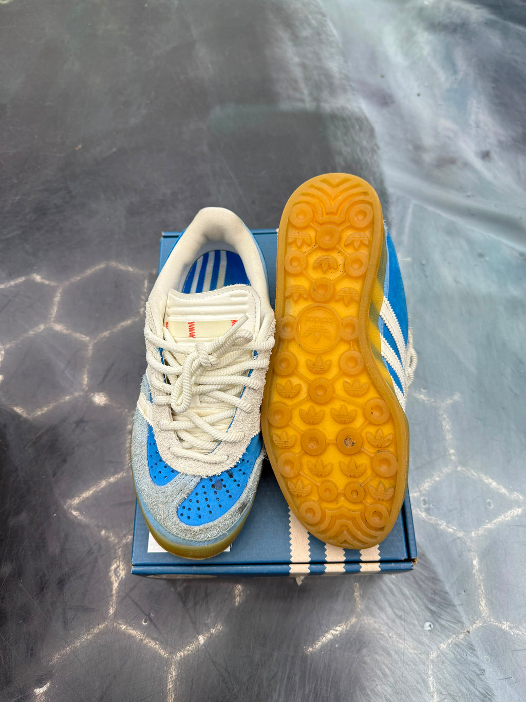 ADIDAS GAZELLE INDOOR BAD BUNNY SAN JUAN PRE OWNED SIZE 4