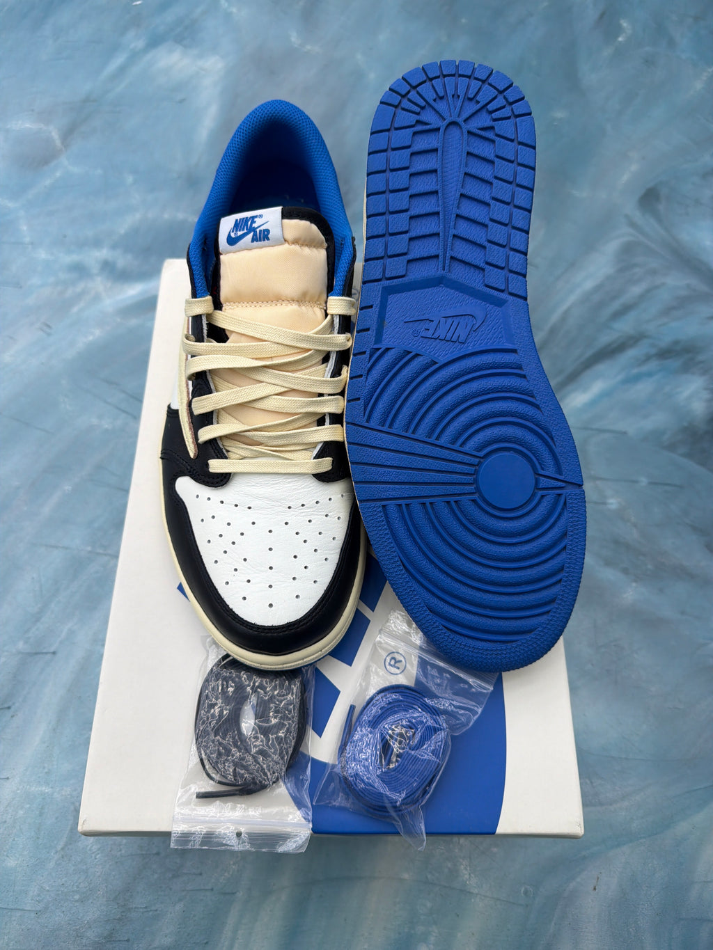 JORDAN 1 RETRO LOW OG SP FRAGMENT X TRAVIS SCOTT PRE OWNED SIZE 11.5