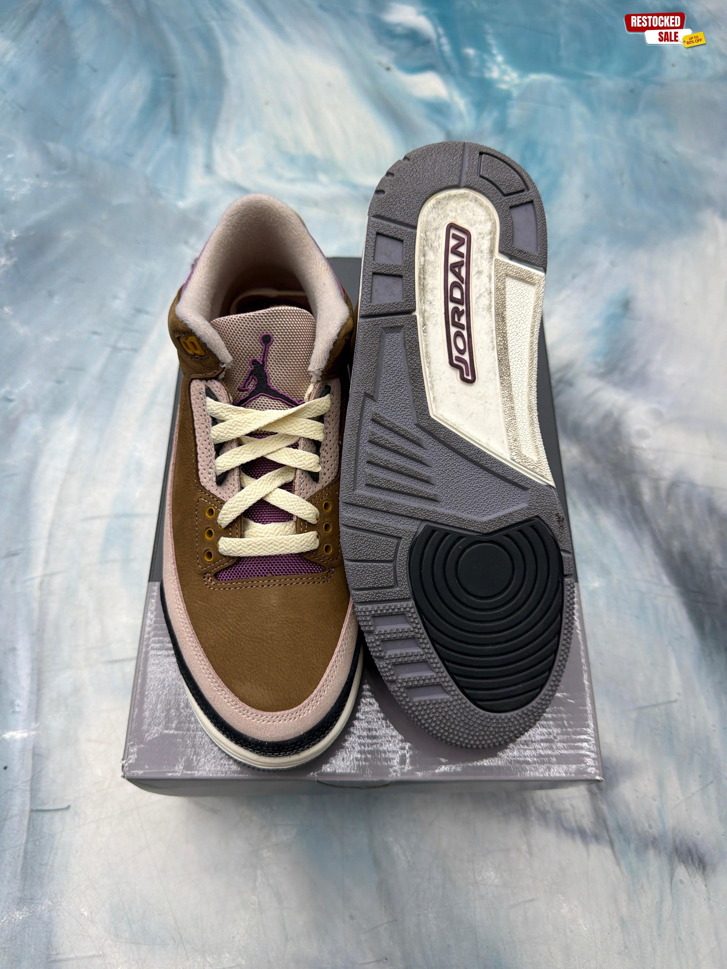 JORDAN 3 RETRO WINTERIZED ARCHEO BROWN PRE OWNED SIZE 8
