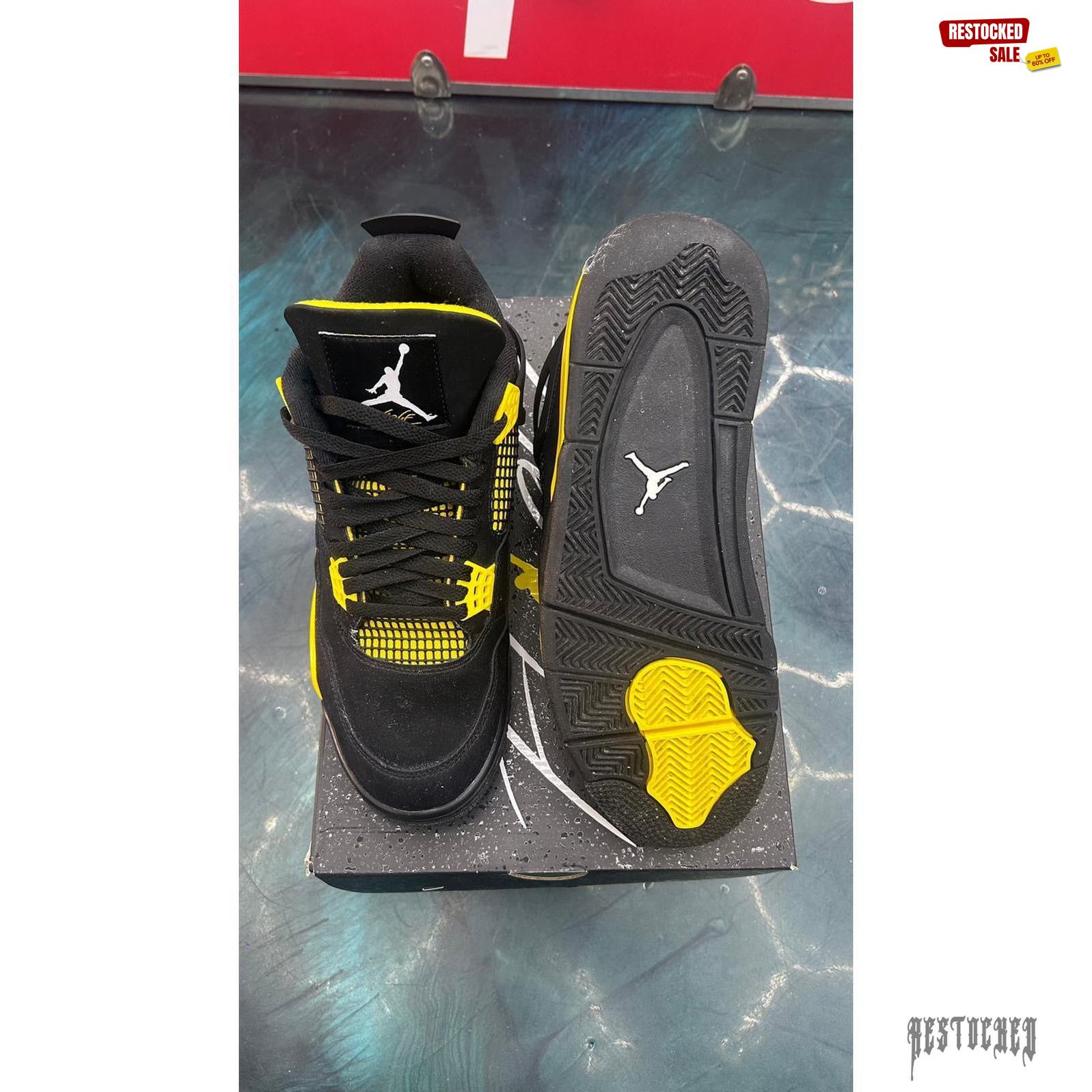 JORDAN 4 RETRO YELLOW THUNDER PRE OWNED SIZE 10.5