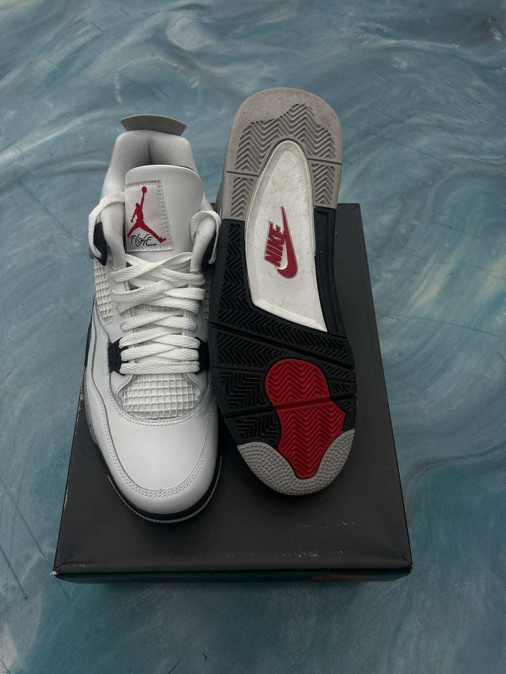 JORDAN 4 RETRO WHITE CEMENT SIZE 12 PRE OWNED