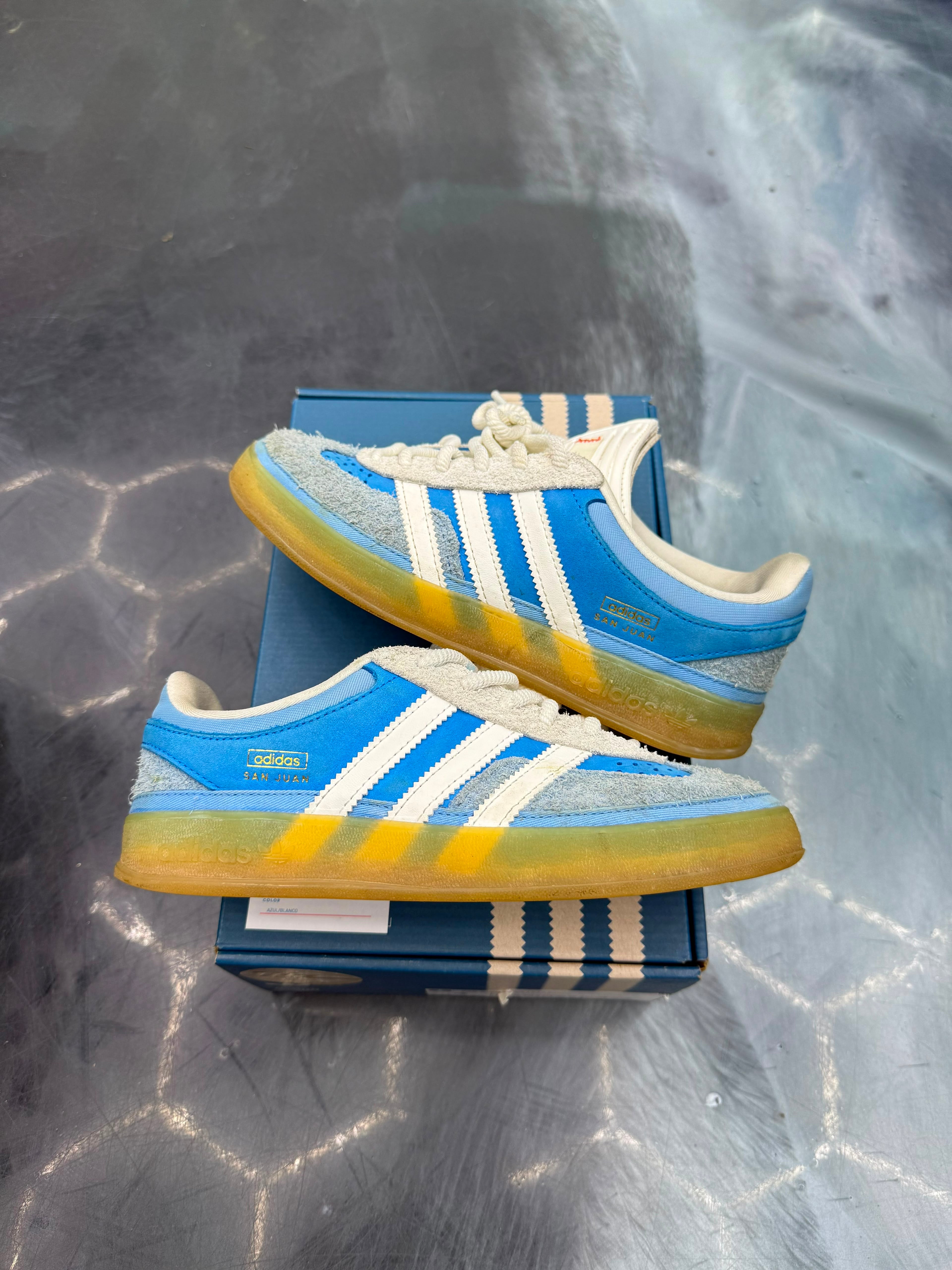 ADIDAS GAZELLE INDOOR BAD BUNNY SAN JUAN PRE OWNED SIZE 4