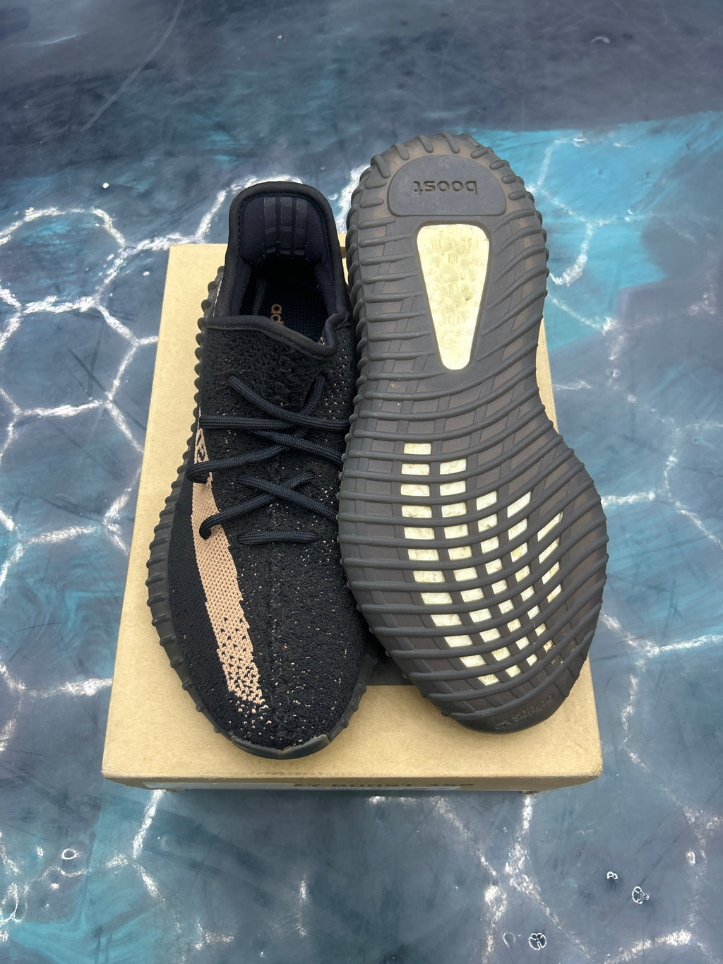 ADIDAS YEEZY BOOST 350 V2 CORE BLACK COPPER PRE OWNED SIZE 8