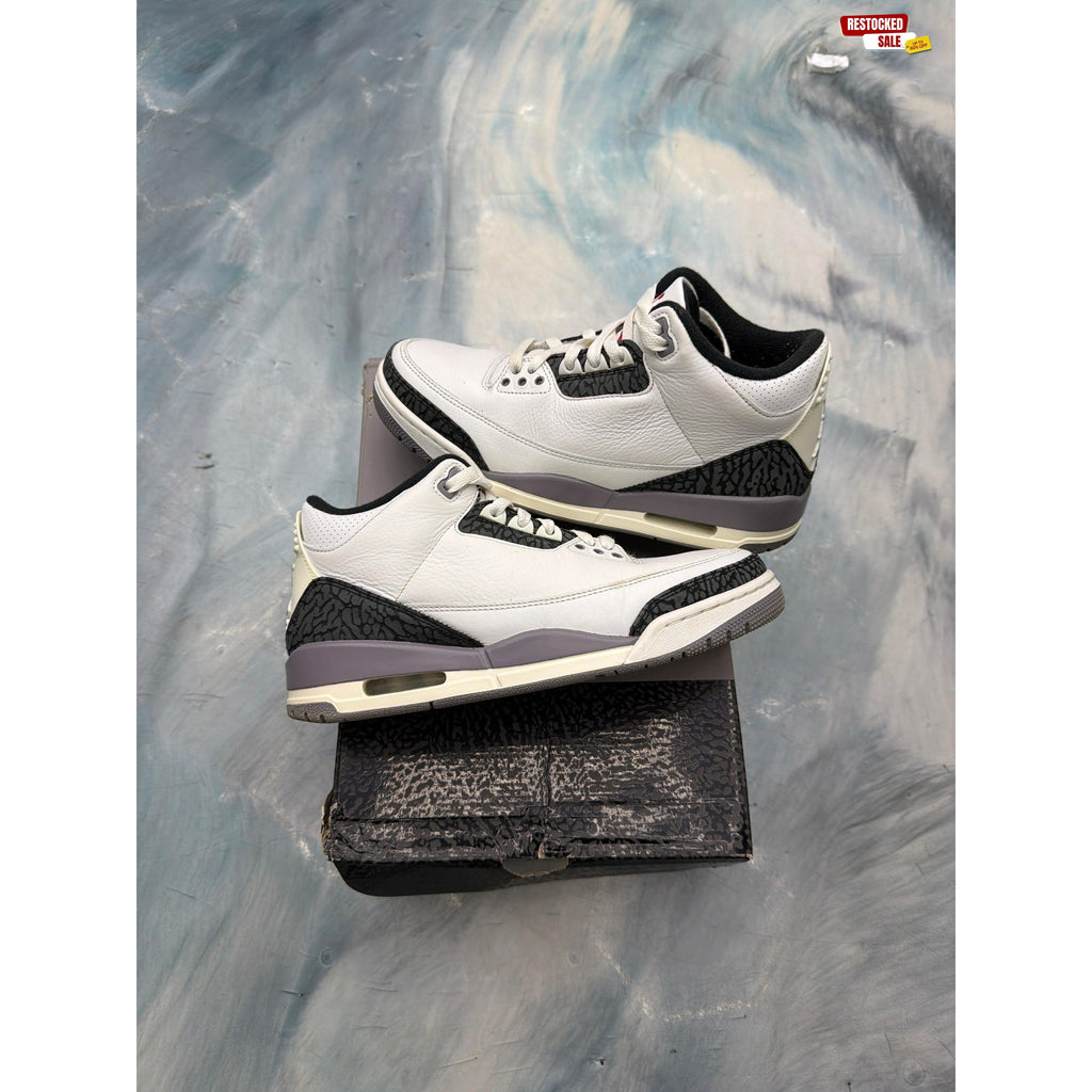 JORDAN 3 RETRO CEMENT GREY PRE OWNED SIZE 8