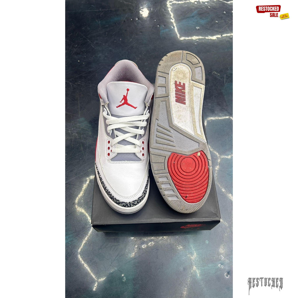 JORDAN 3 RETRO FIRE RED PRE OWNED SIZE 9.5
