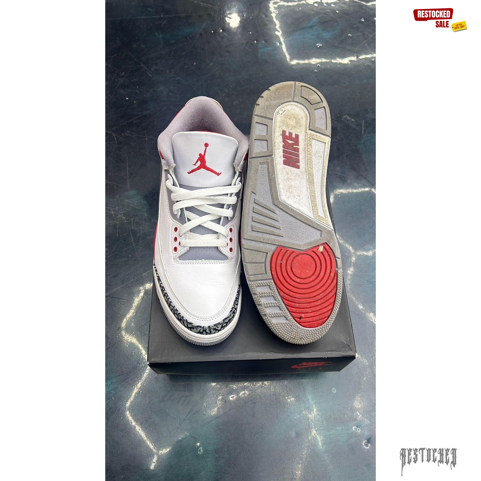 JORDAN 3 RETRO FIRE RED PRE OWNED SIZE 9.5