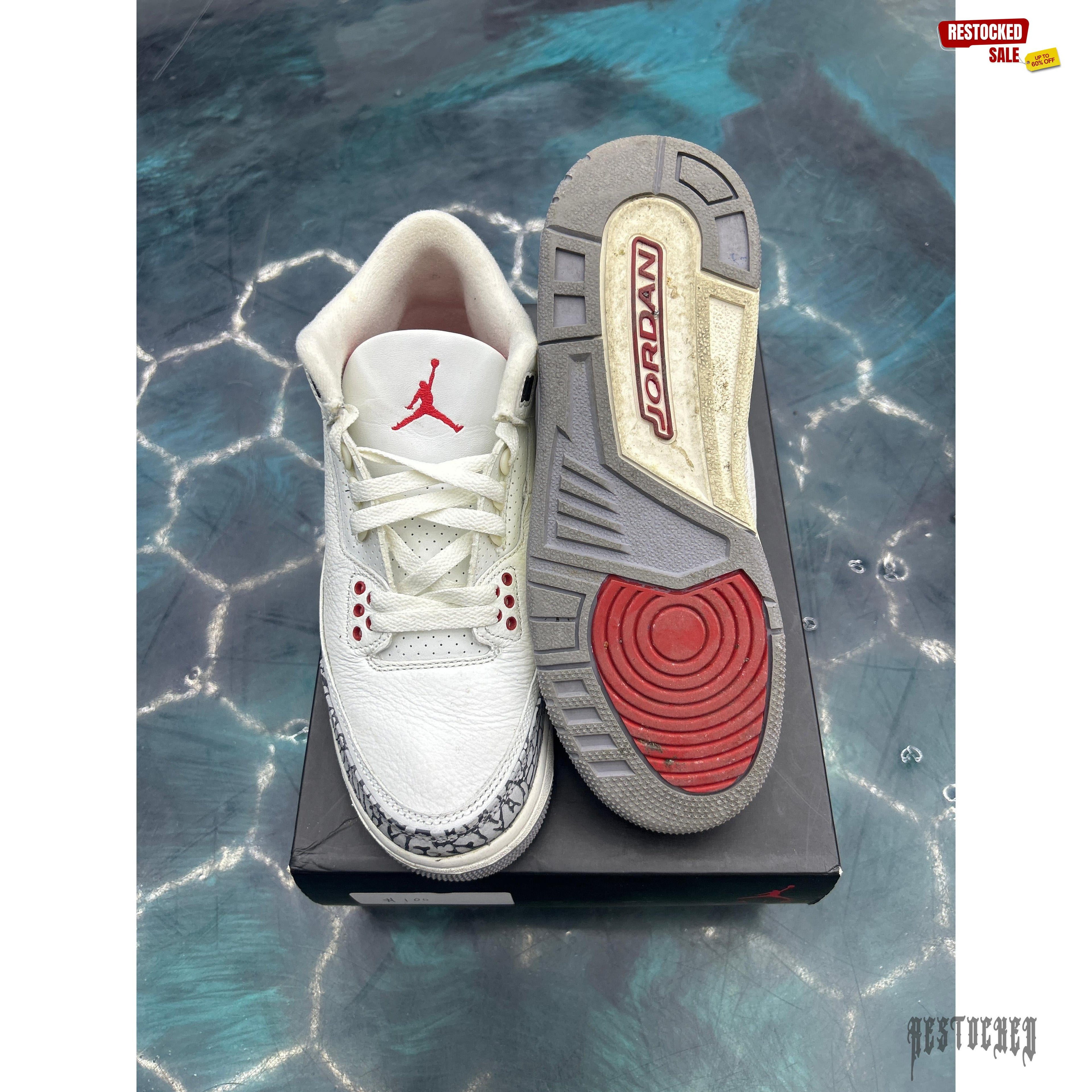 JORDAN 3 RETRO WHITE CEMENT REIMAGINED PRE OWNED SIZE 6.5Y