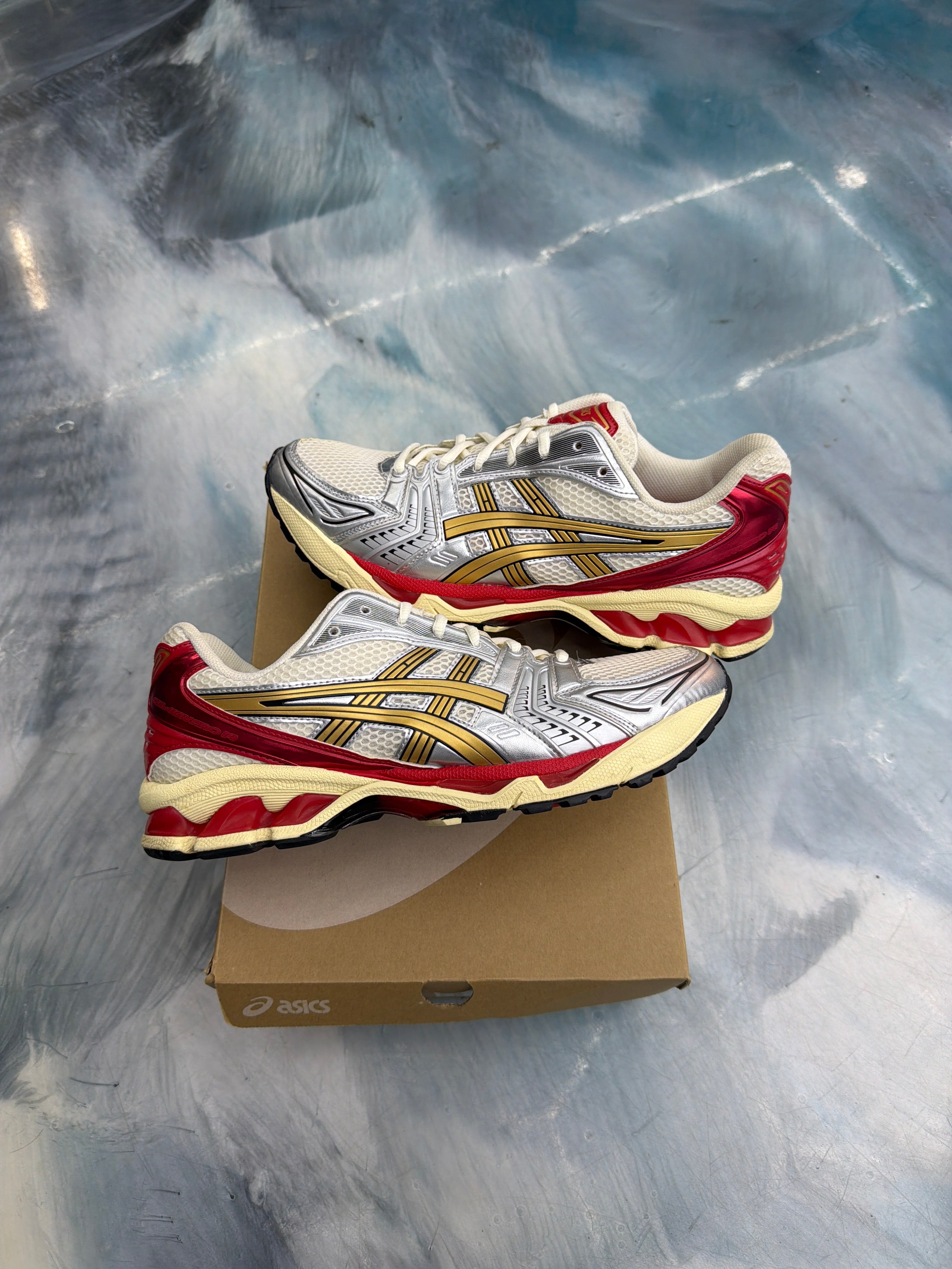 ASICS GEL KAYANO 14 SNEAKER POLITICS JUST SAY NO PRE OWNED SIZE 10.5