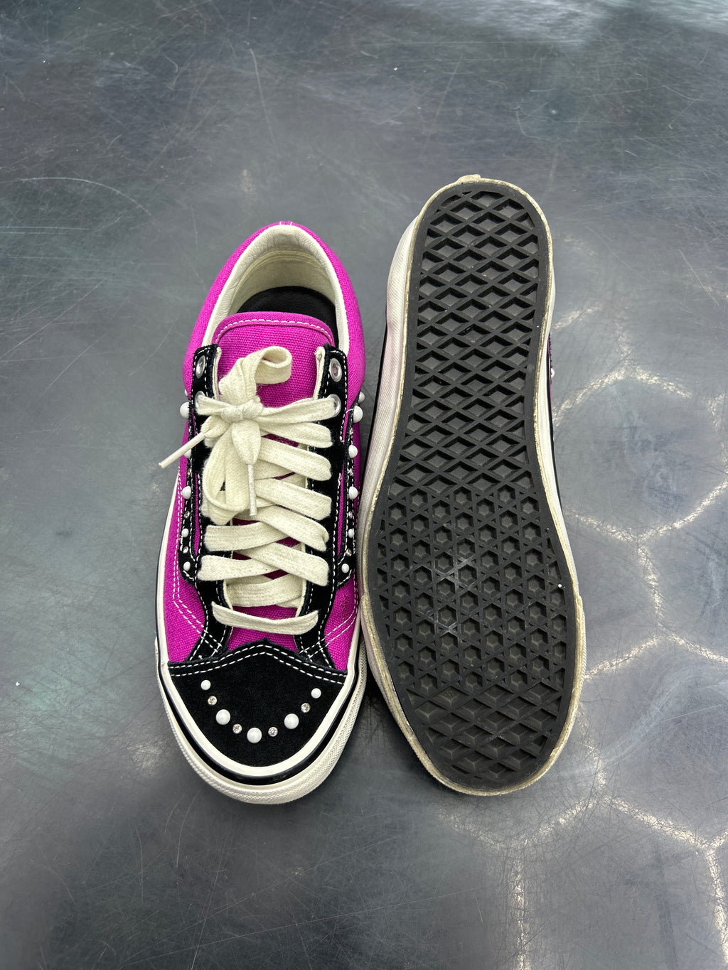VANS OTW OLD SKOOL 36 PEARLIZED PACK PINK BLACK PRE OWNED SIZE 7