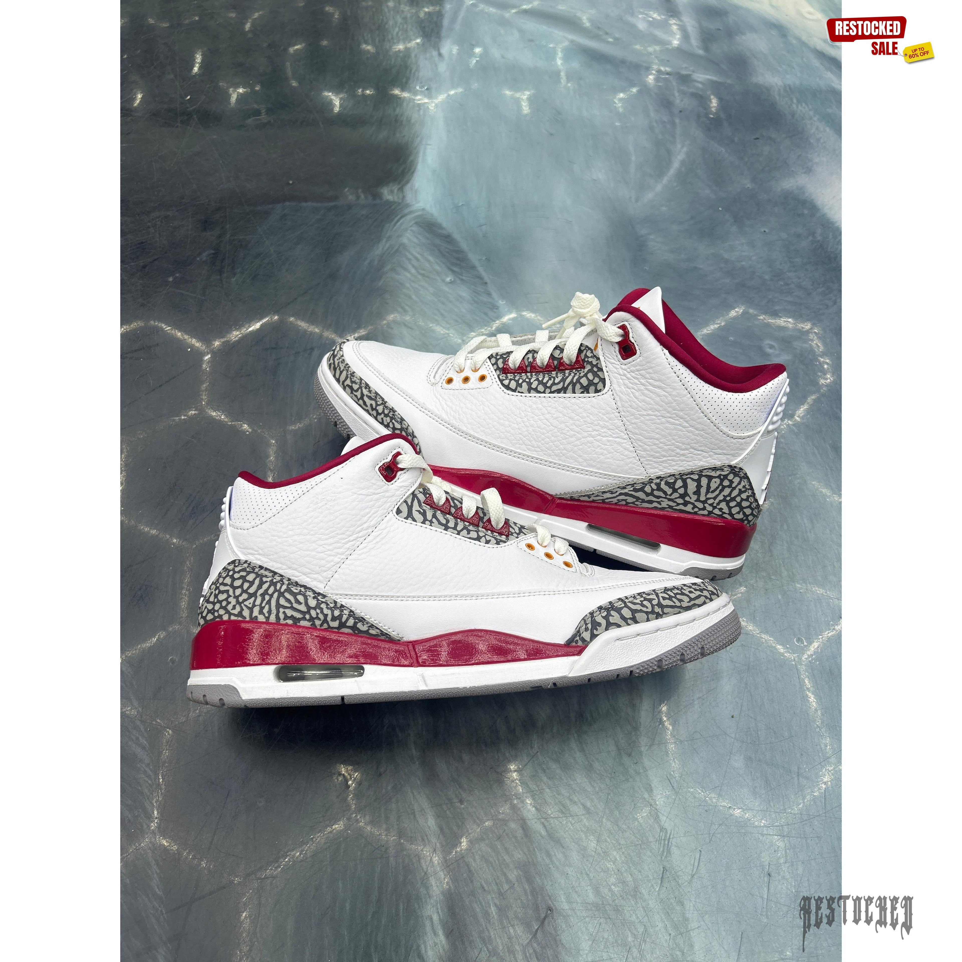 JORDAN 3 RETRO CARDINAL PRE OWNED SIZE 11.5 NO BOX