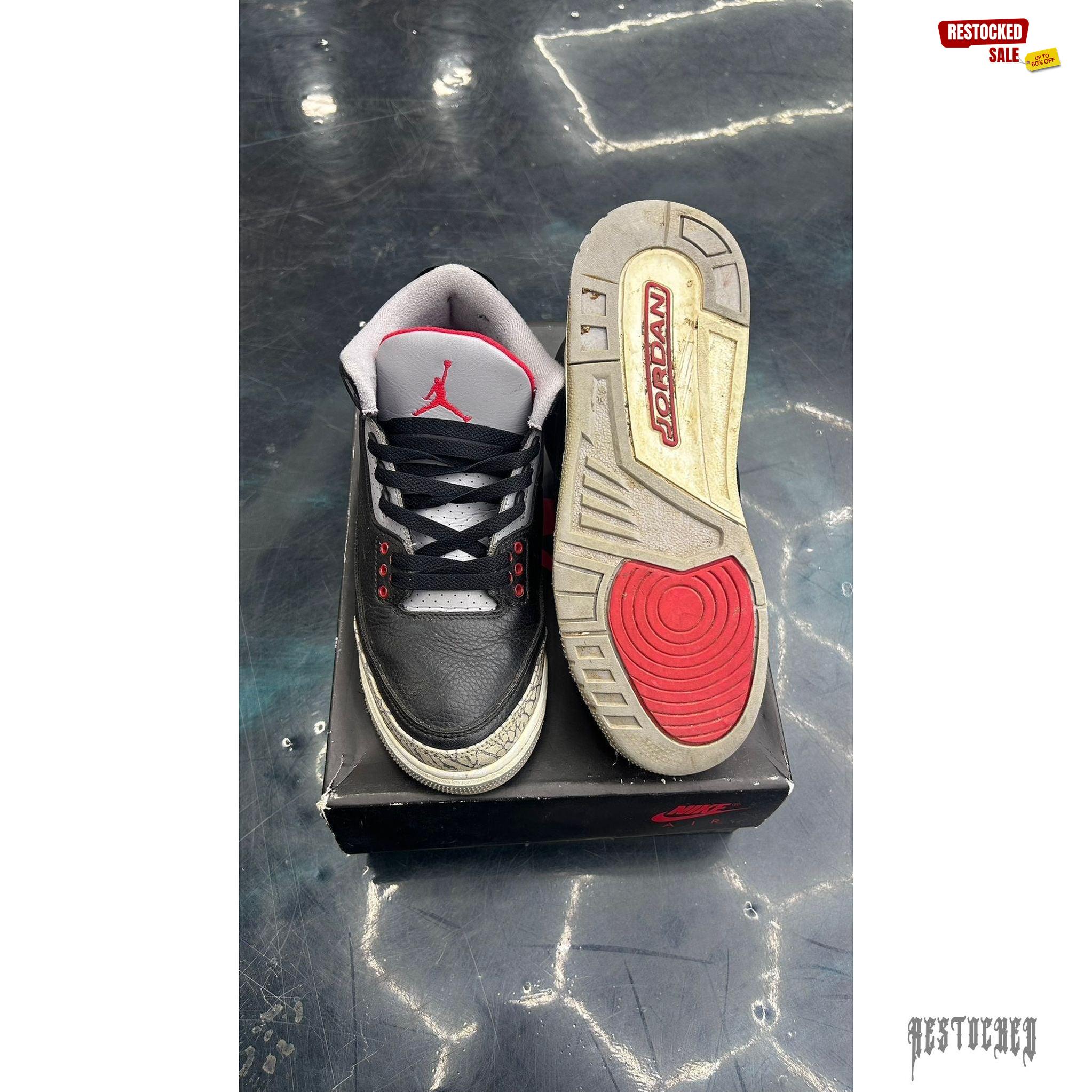 JORDAN 3 RETRO BLACK CEMENT PRE OWNED SIZE 7Y