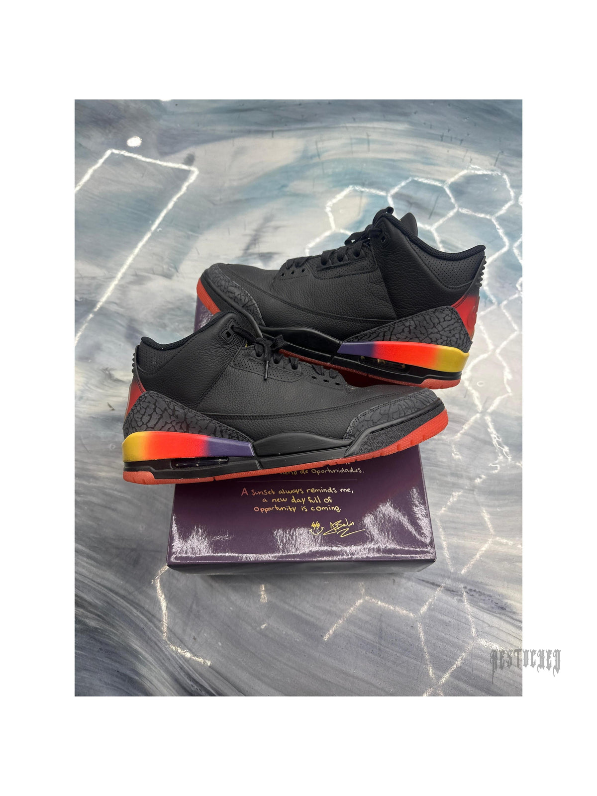 JORDAN 3 RETRO J BALVIN RÍO PRE OWNED SIZE 12