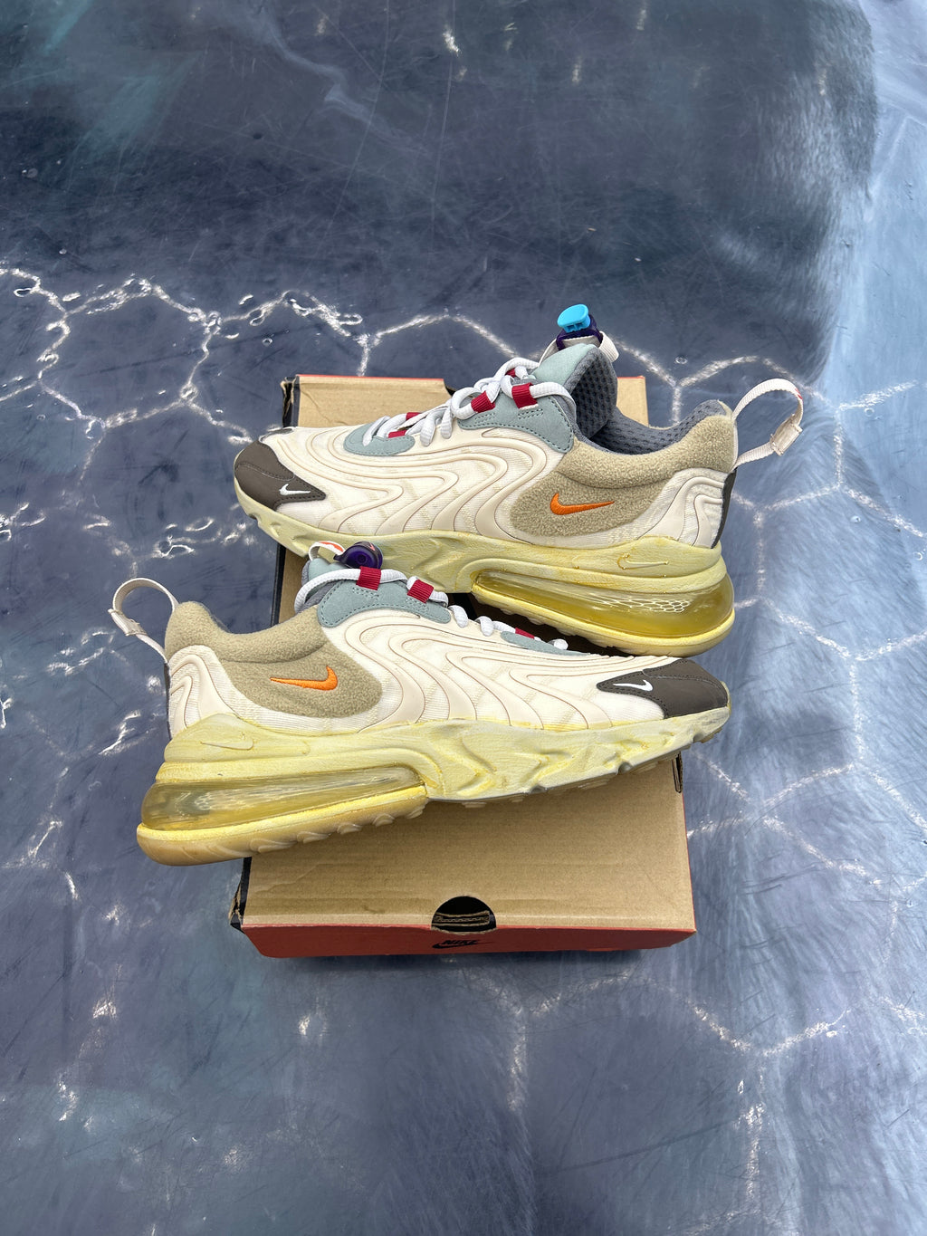 NIKE AIR MAX 270 REACT ENG TRAVIS SCOTT CACTUS TRAIL PRE OWNED SIZE 8