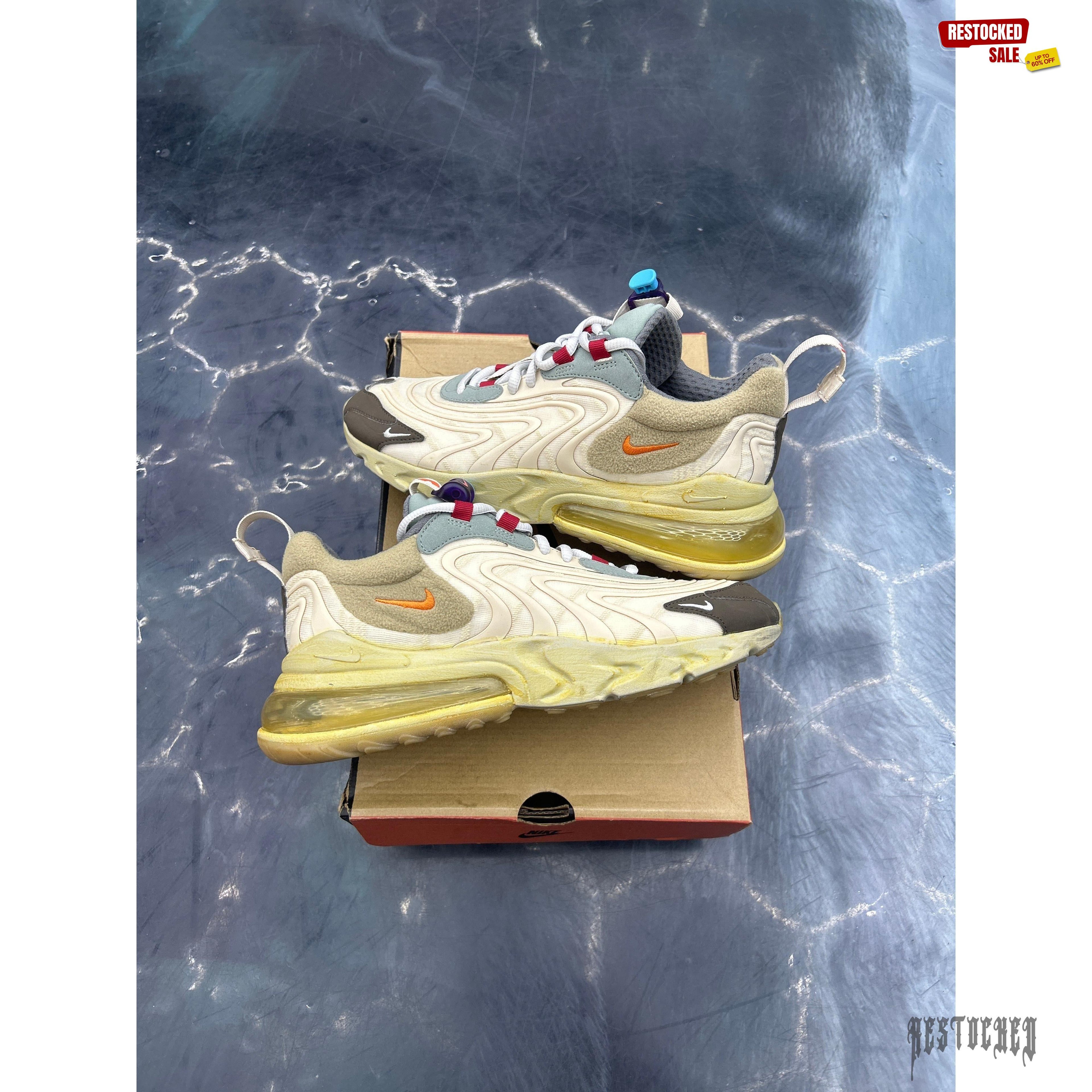 NIKE AIR MAX 270 REACT ENG TRAVIS SCOTT CACTUS TRAIL PRE OWNED SIZE 8