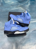 JORDAN 5 RETRO UNC UNIVERSITY BLUE PRE OWNED SIZE 9.5