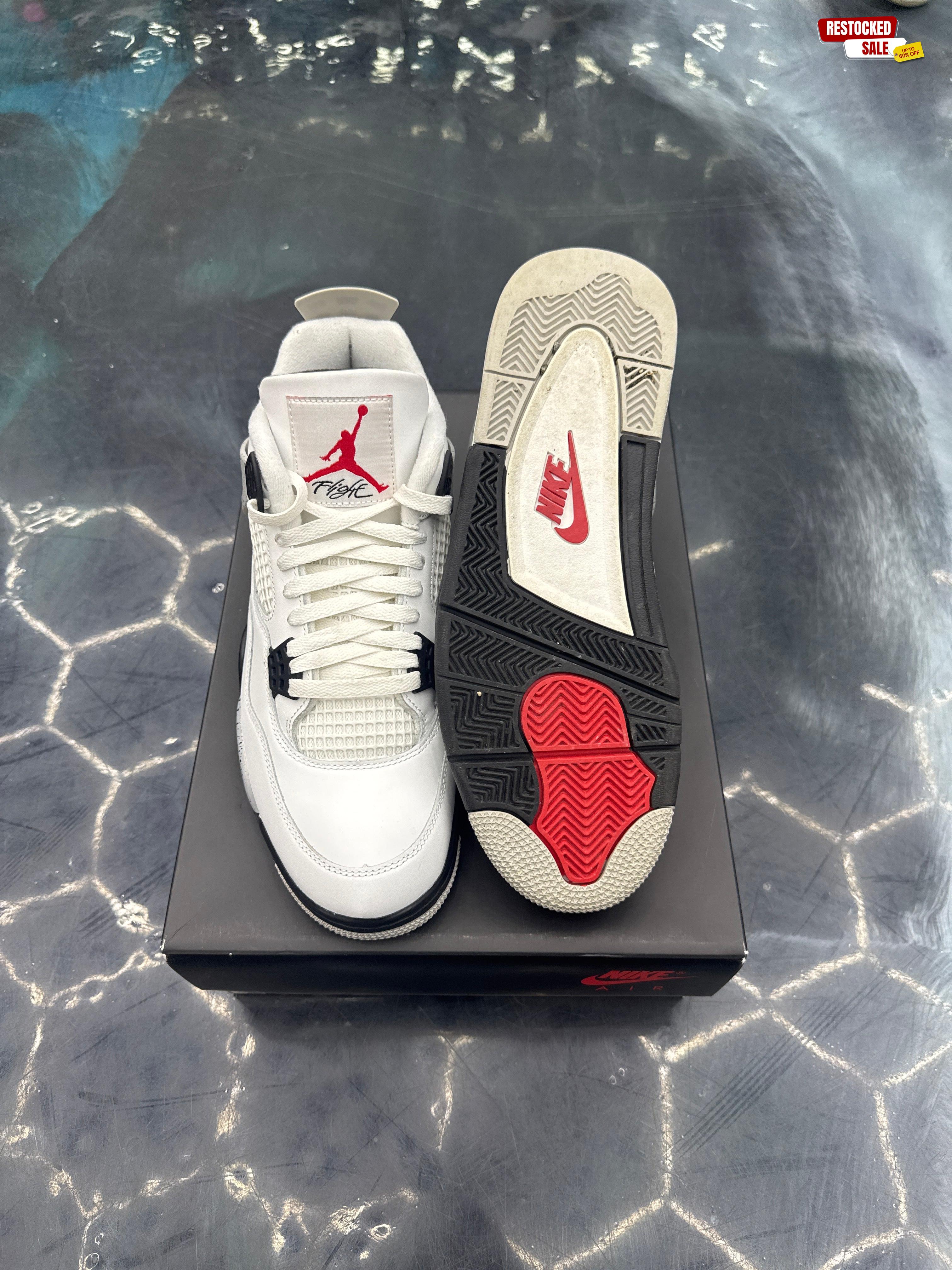 JORDAN 4 RETRO WHITE CEMENT PRE OWNED SIZE 11.5