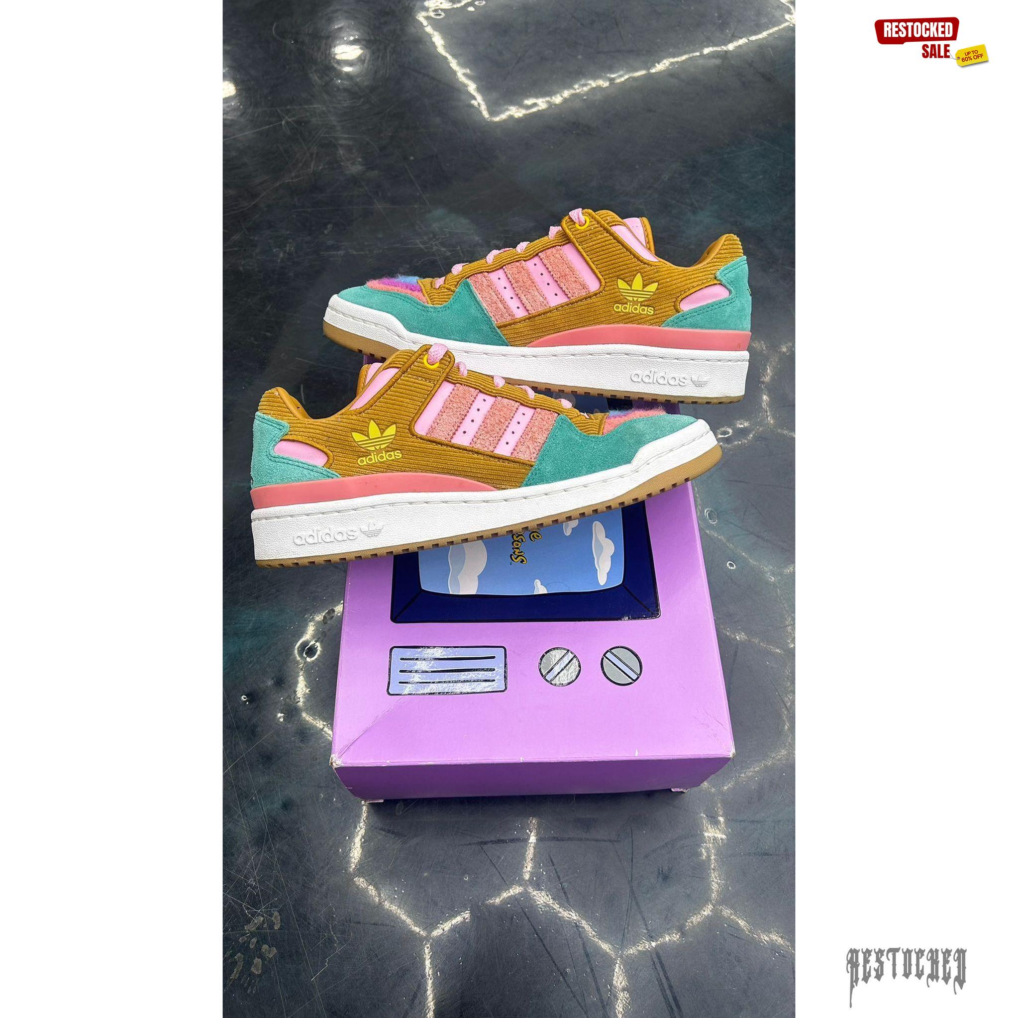 ADIDAS FORUM LOW THE SIMPSONS LIVING ROOM PRE OWNED SIZE 9