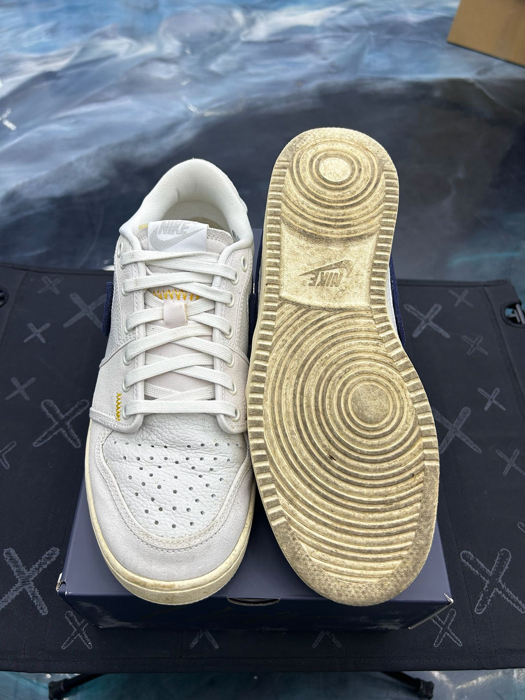 JORDAN 1 RETRO AJKO LOW SP UNION SAIL LEATHER PRE OWNED SIZE 9.5