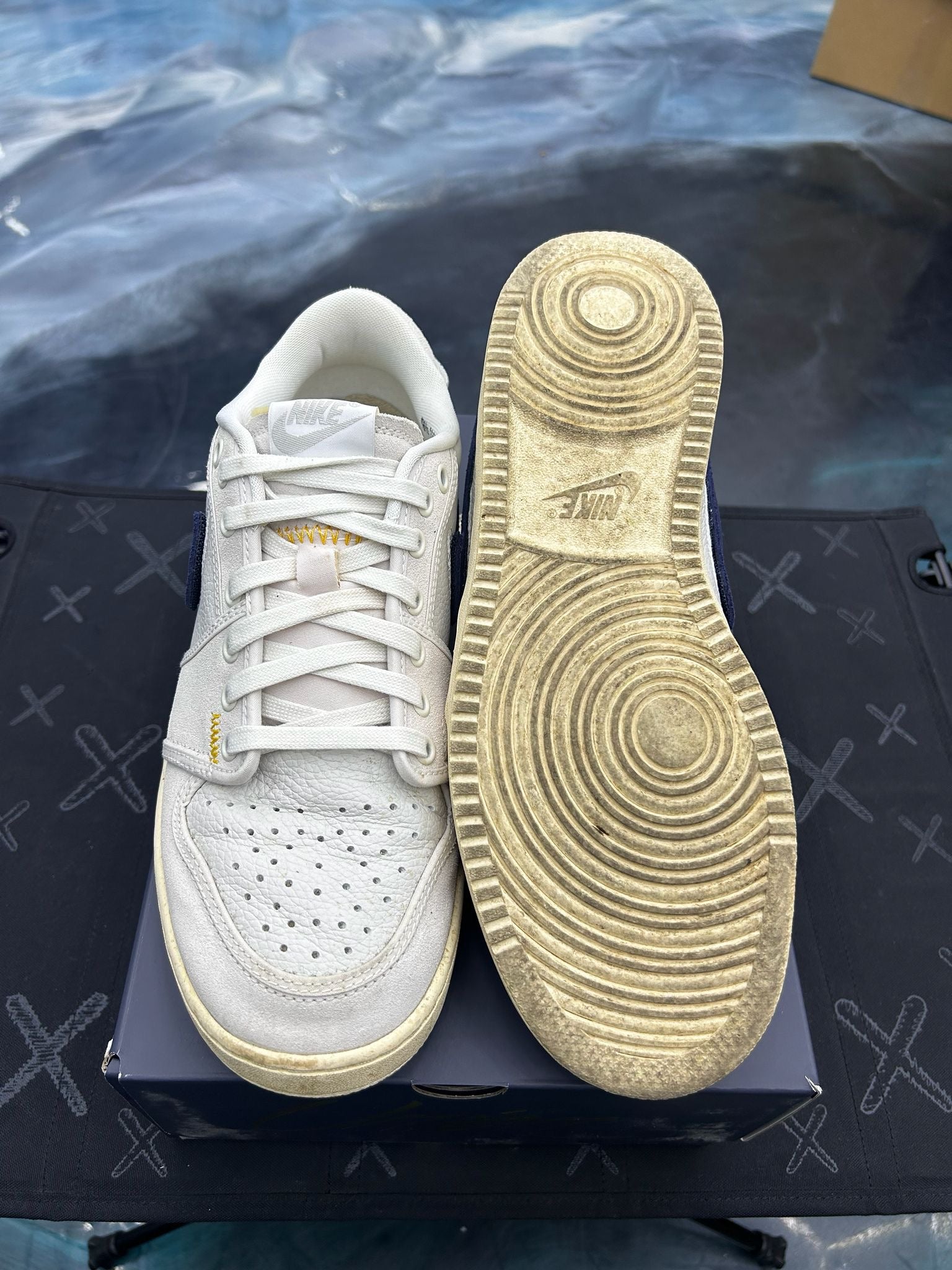 JORDAN 1 RETRO AJKO LOW SP UNION SAIL LEATHER PRE OWNED SIZE 9.5