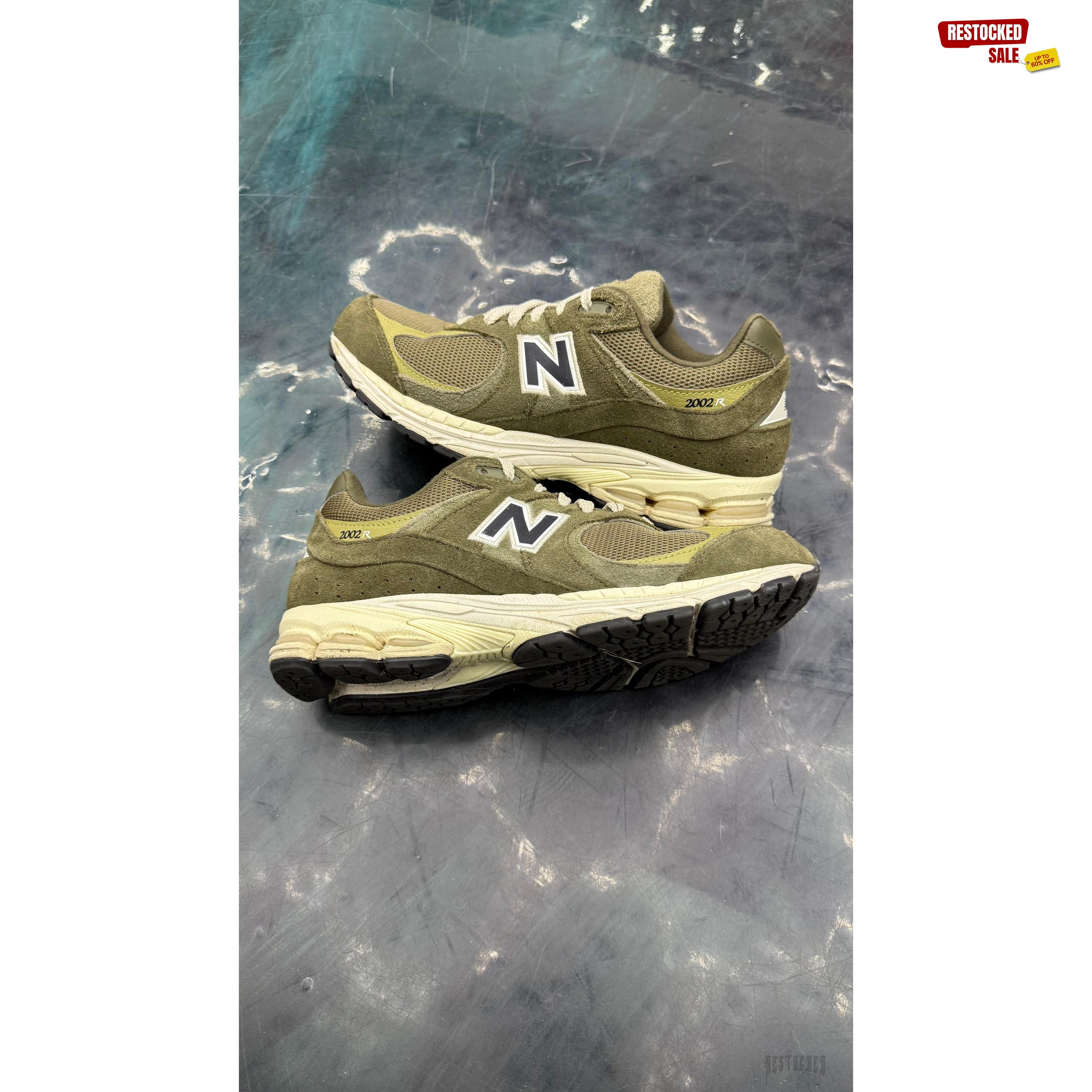 NEW BALANCE 2002R ZALANDO EXCLUSIVE OLIVE PRE OWNED SIZE 10 NO BOX