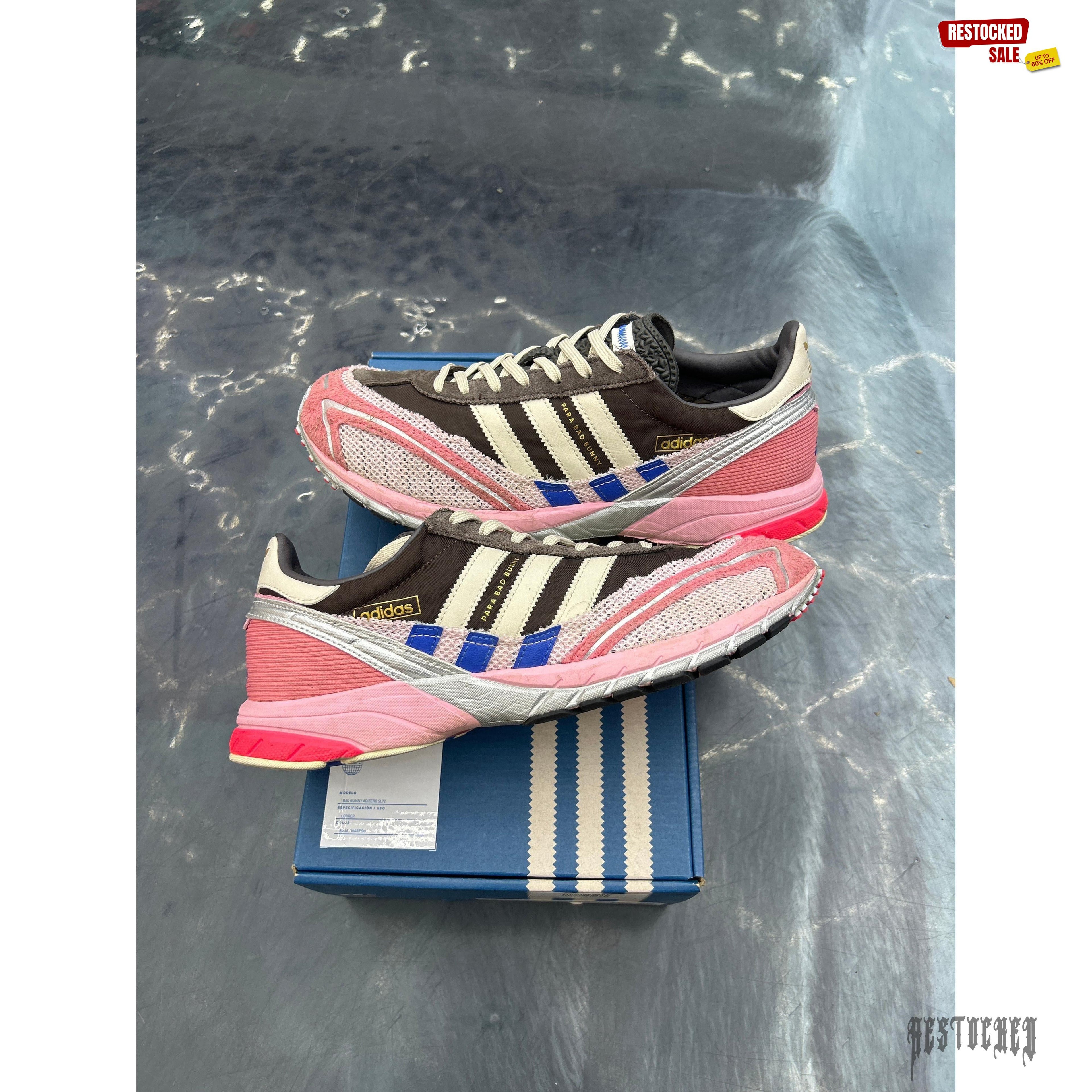 ADIDAS ADIZERO SL 72 BAD BUNNY BROWN CLEAR PINK PRE OWNED SIZE 9.5