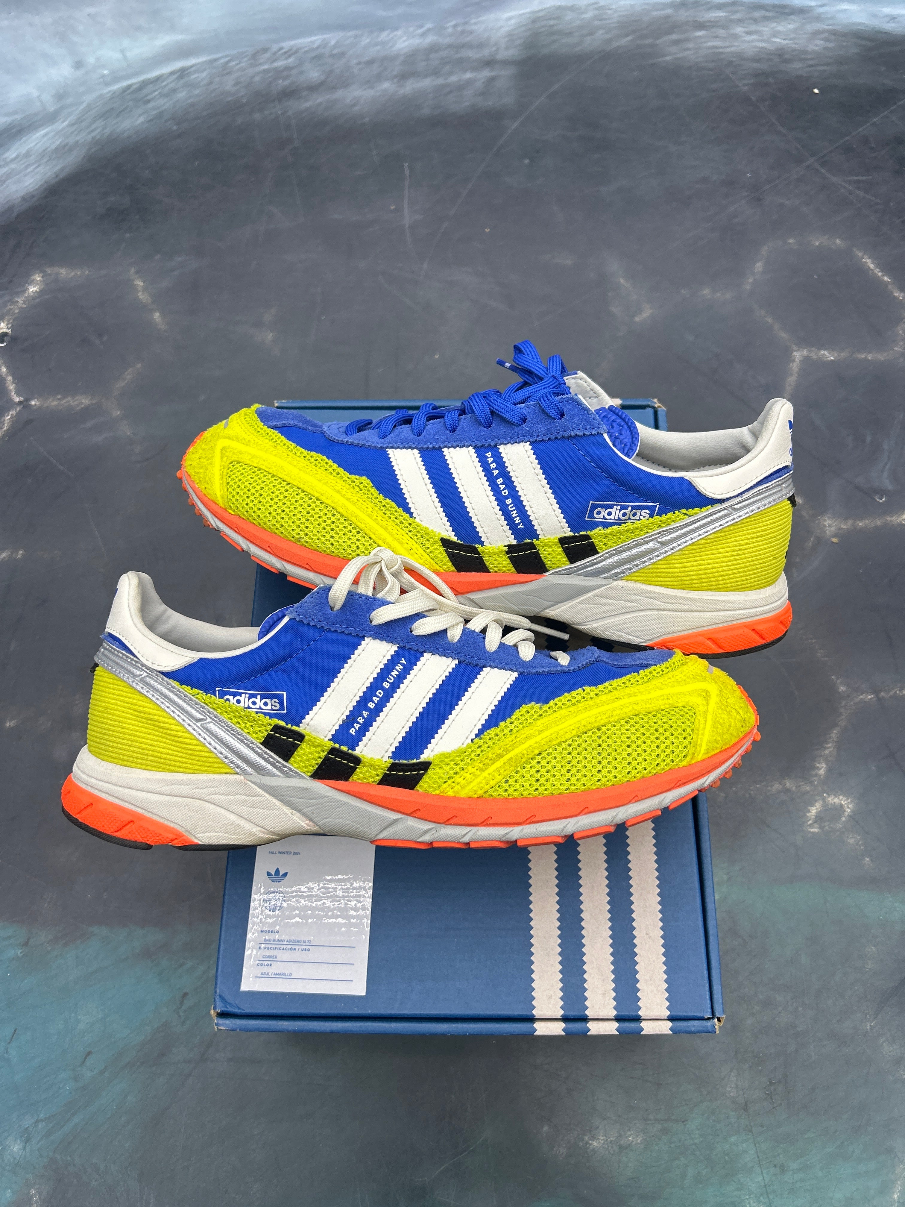 ADIDAS ADIZERO SL 72 BAD BUNNY BLUE PRE OWNED SIZE 10.5
