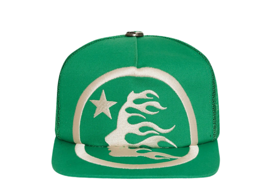 HELLSTAR BIG LOGO TRUCKER SNAPBACK HAT GREEN