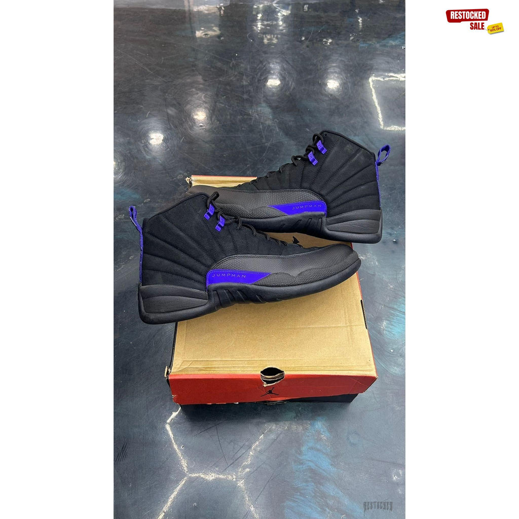JORDAN 12 RETRO BLACK DARK CONCORD PRE OWNED SIZE 13