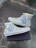 DIOR B23 HIGH TOP DANIEL ARSHAM LIGHT BLUE PRE OWNED SIZE EU 45 11.5US