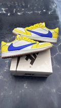 JORDAN 1 RETRO LOW OG SP TRAVIS SCOTT CANARY PRE OWNED SIZE 12W 10.5M