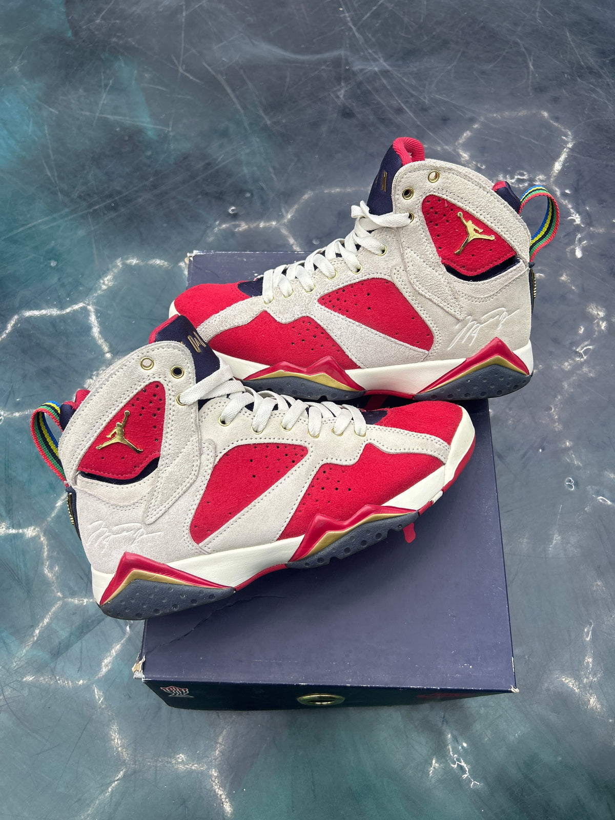 JORDAN 7 RETRO TROPHY ROOM NEW SHERIFF IN TOWN PRE OWNED SIZE