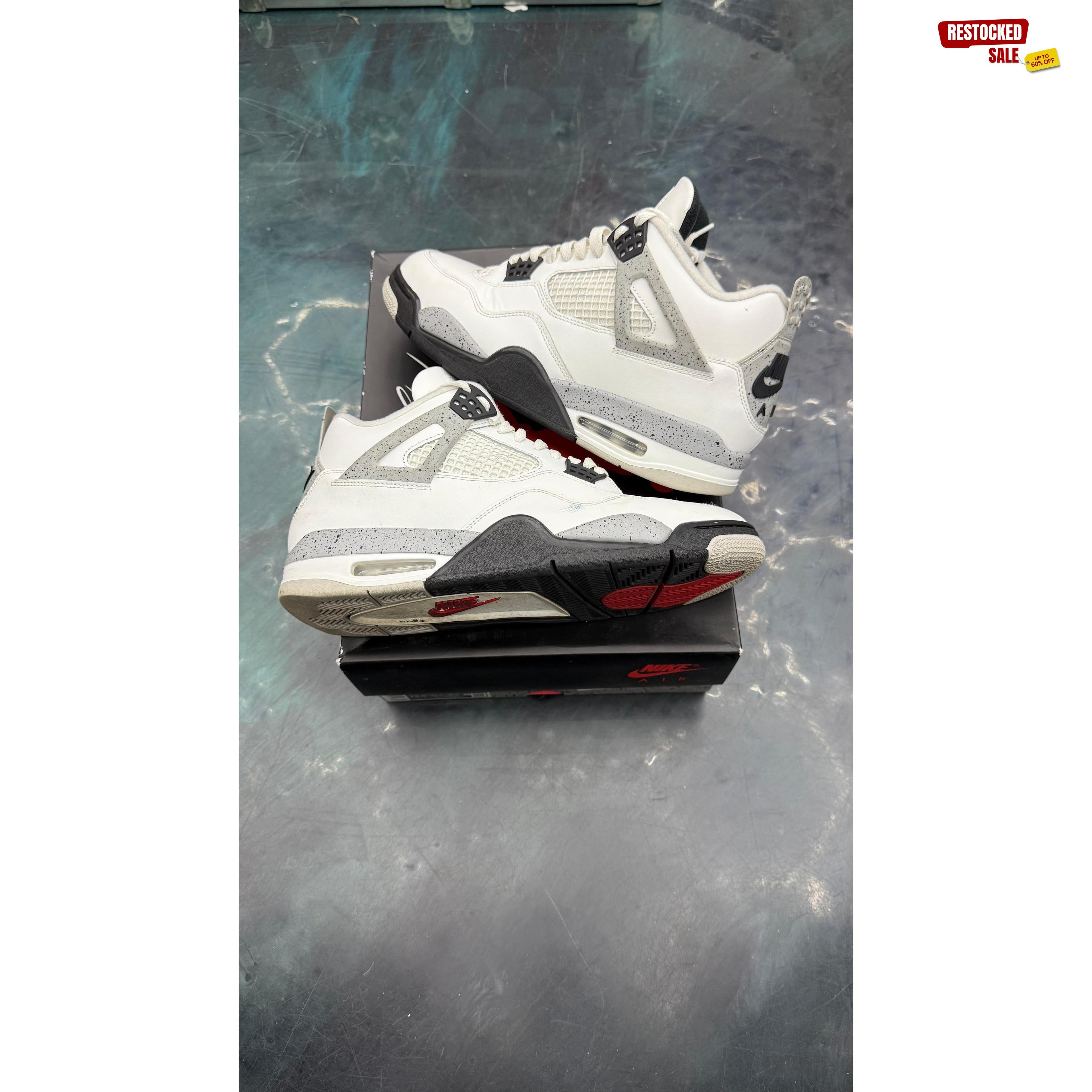 JORDAN 4 RETRO WHITE CEMENT PRE OWNED SIZE 12
