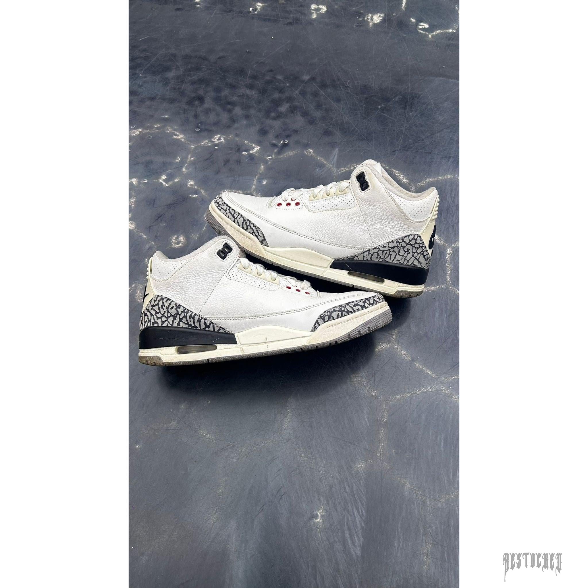 JORDAN 3 RETRO WHITE CEMENT PRE OWNED SIZE 8 NO BOX