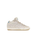 ADIDAS BAD BO 1.0 Bad Bunny Resilience sneaker in off-white suede and leather with blue accents.