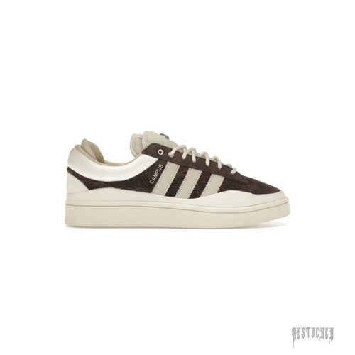 Adidas Campus Bad Bunny "The Last Campus" in brown suede with cream stripes and sole.
