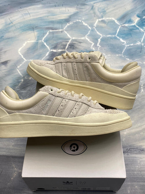 Pre-owned Adidas Campus Light Bad Bunny Cream sneakers, size 11.5, with suede uppers and cream soles.