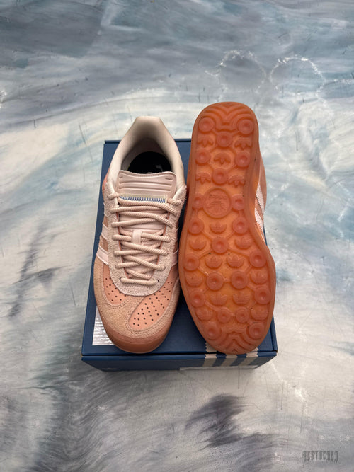 Adidas Gazelle Indoor Bad Bunny Cabo Rojo pre-owned size 9, light pink suede upper, white stripes, gum sole.