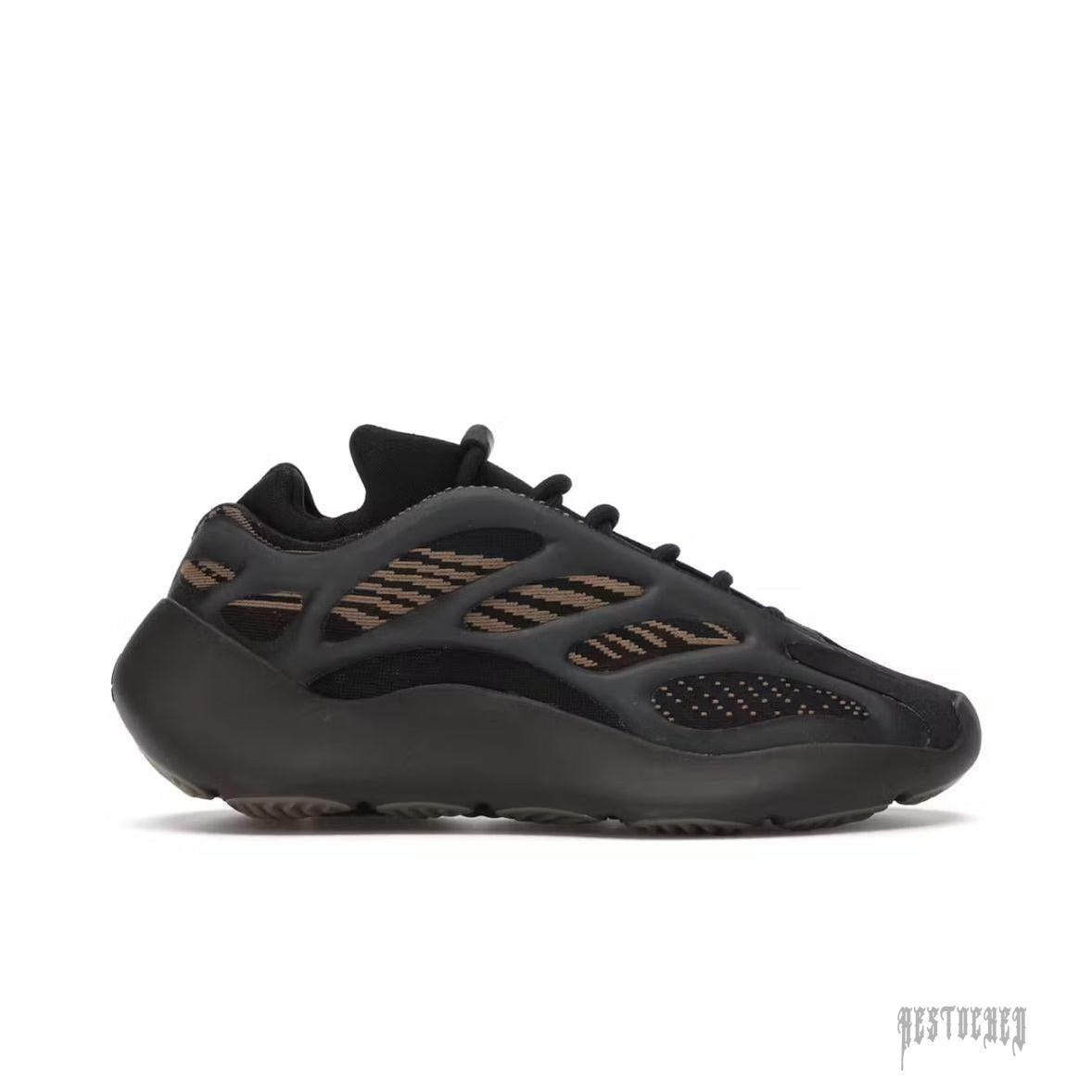ADIDAS YEEZY 700 V3 Clay Brown sneaker with dark brown sole and striped midfoot cage.