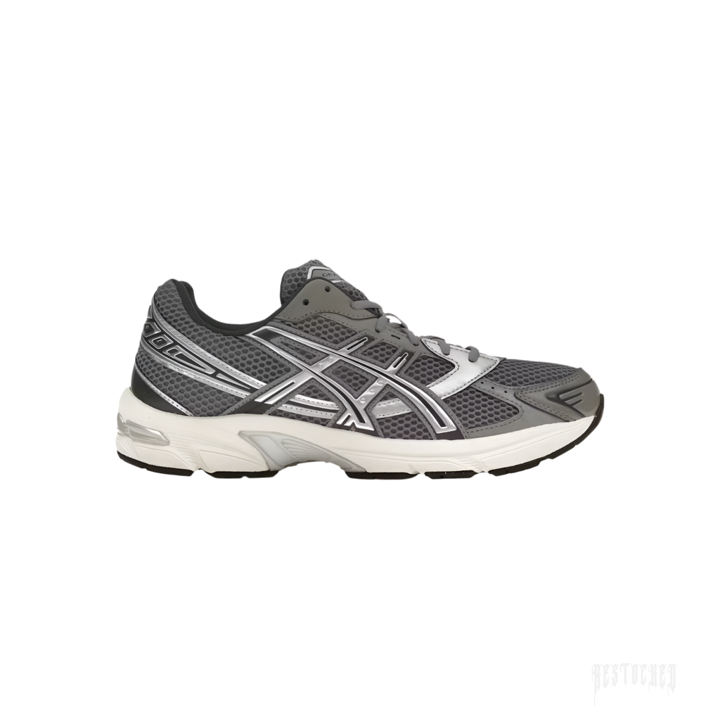 ASICS GEL-1130 Clay Grey/Pure Silver sneaker with mesh upper, synthetic leather overlays, and GEL™ technology.