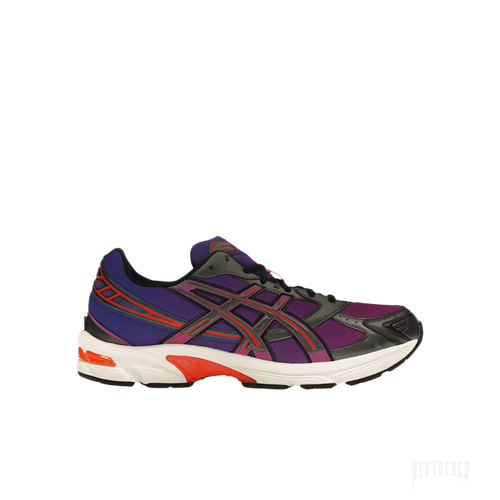 ASICS GEL-1130 KITH Marvel Villains Magneto sneaker in purple, grey, and red with white sole.