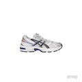 ASICS GEL-1130 Prussian Blue (GS) sneaker with white mesh, blue and black stripes, and red accents.