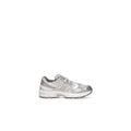 ASICS GEL-1130 GS sneaker in white mesh, pearl pink accents, and metallic silver overlays.