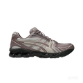 ASICS GEL-KAYANO 14 Earthenware Mauve Grey sneaker with black sole and white accents.