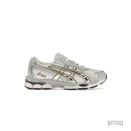 ASICS GEL NYC 2055 sneaker in cream and pure silver with mesh and synthetic overlays.
