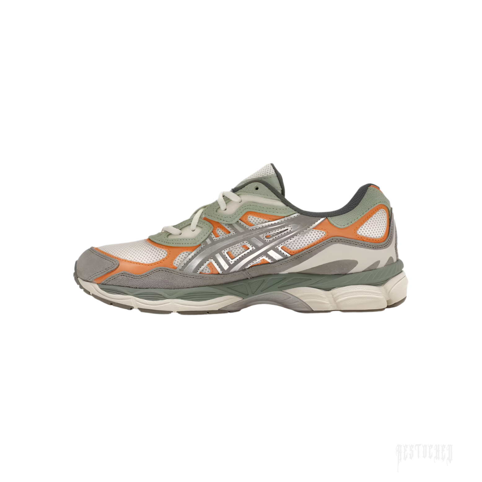 ASICS GEL-NYC Cream Clay Grey sneaker with mesh, suede, and leather overlays, featuring silver Formstripes.