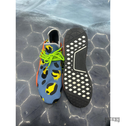 ADIDAS NMD HU PHARRELL ANIMAL PRINT ALTERED BLUE PRE OWNED SIZE 13.5 NO BOX